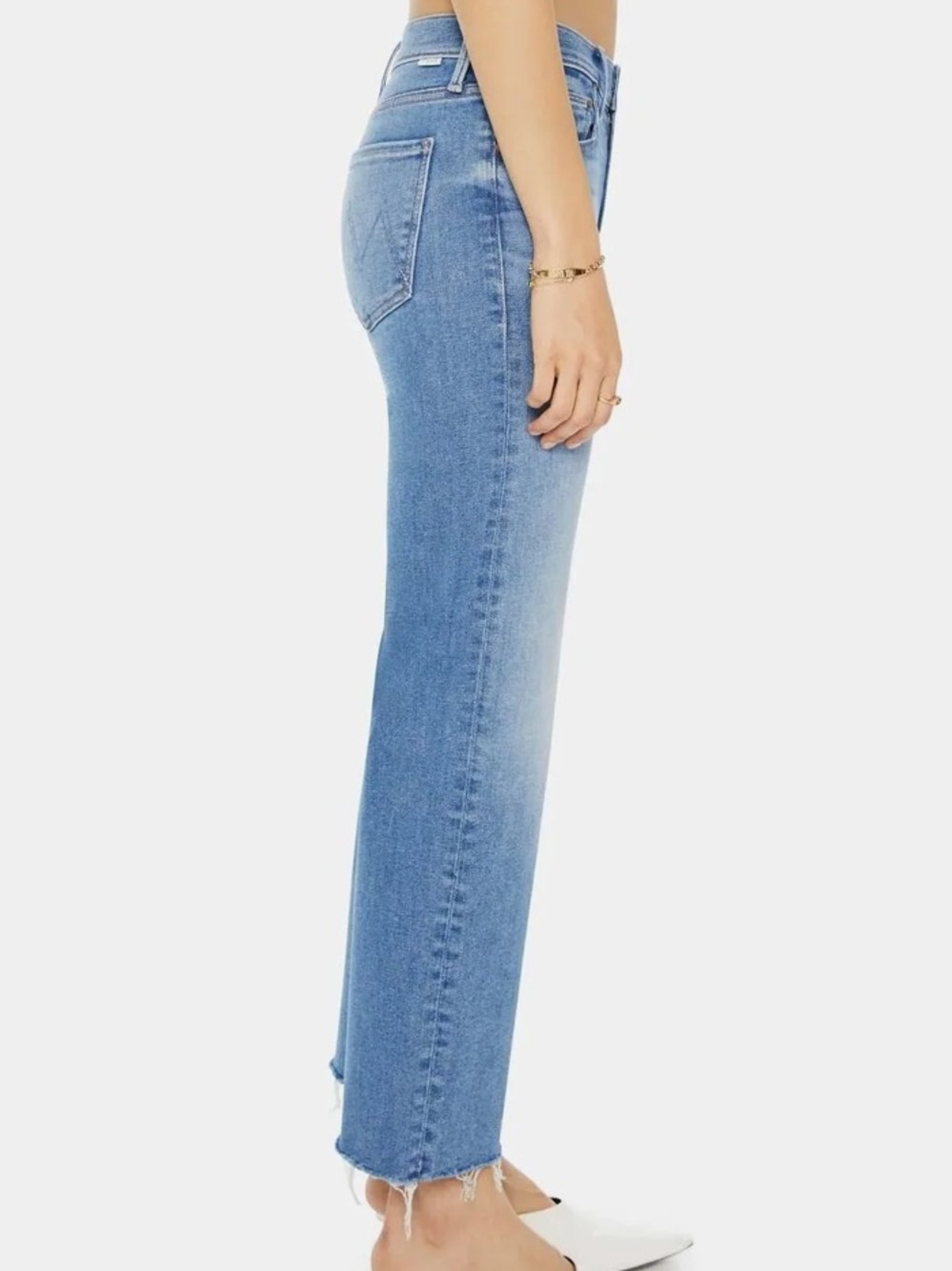 MOTHER Mid Rise Rider Ankle Fray Jean in Enjoy the Ride - Picture 3 of 8
